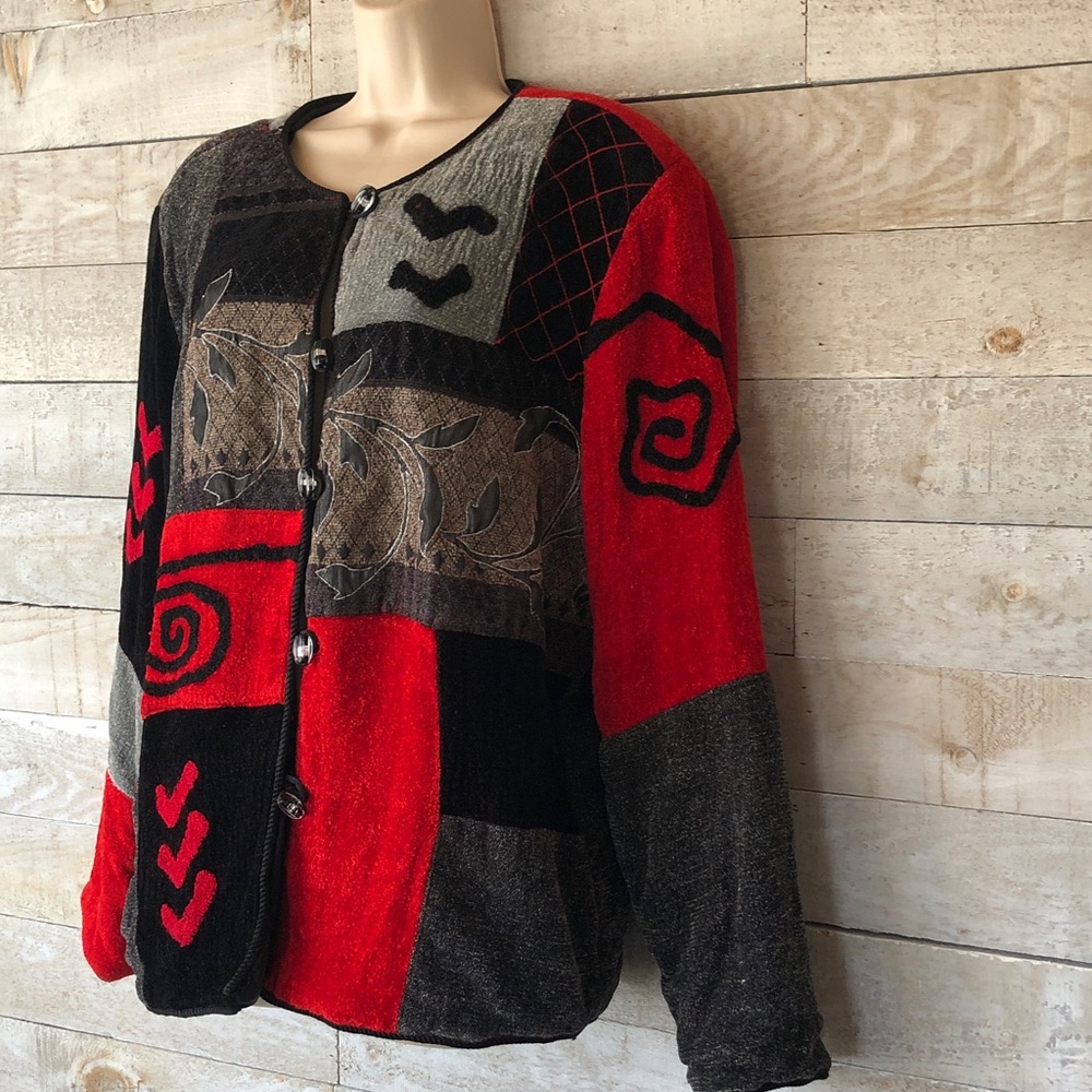 Alex Kim velvet patchwork jacket - Picture 4 of 8